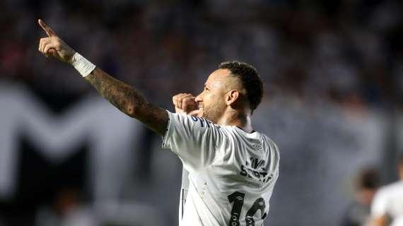 Neymar a segno nel Santos: primo gol dopo 502 giorni