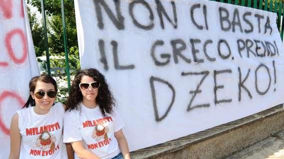 Dzeko è il sogno: striscione a Milanello per il bosniaco
