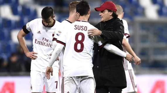 CorSera - Il Milan batte il Sassuolo e Montella salva la sua panchina, ma il gioco non si vede ancora