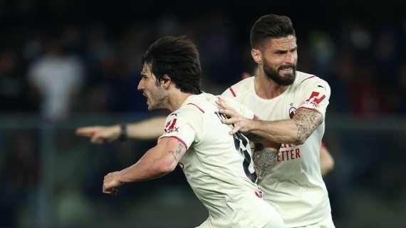 Tonali: "Derby di ritorno momento chiave per lo scudetto. La doppietta di Giroud ci ha dato una spinta che poi ha fatto la differenza"