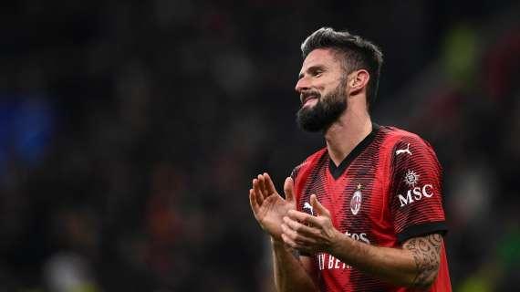 Giroud tocca quota 100 presenze al Milan: "Grazie a tutti, sono molto fiero e orgoglioso"