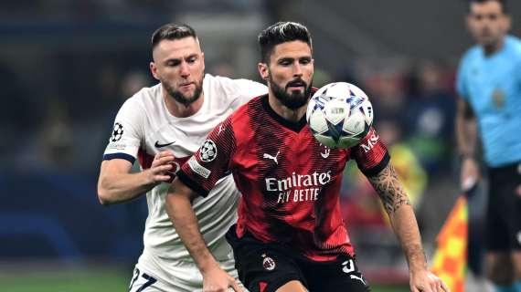 MIL-PSG (2-1): Giroud sovrasta Skriniar e batte Donnarumma di testa, rossoneri avanti al 51'
