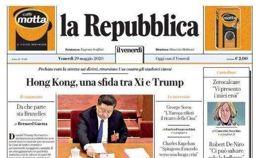 La Repubblica in prima pagina: "Calcio, signori si gioca per lo spettacolo e per non fallire"