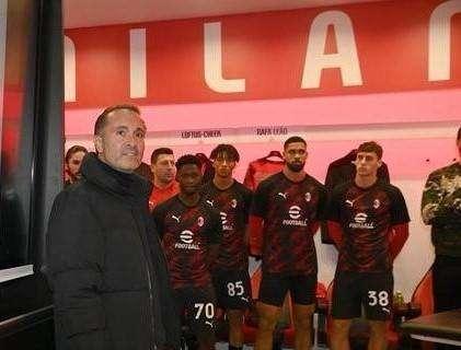 Milan, Cardinale negli spogliatoi prima della Roma: l'abbraccio con Pioli e i complimenti per Pulisic