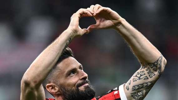 Giroud e l'ultimo gol a San Siro: i numeri del francese in questa stagione