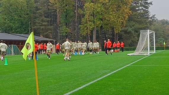 VIDEO MN - Verso Dinamo Zagabria-Milan: in corso la rifinitura dei rossoneri a Milanello