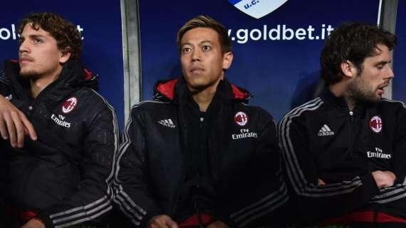 Milan, il futuro di Honda torna in discussione: con il modulo di Brocchi, il giapponese rischia di fare la riserva di Bonaventura