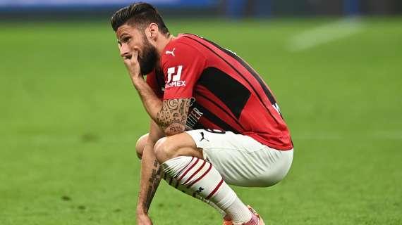 Le pagelle di Giroud: falsissimo 9, si nota solo per un salvataggio su Tonali. Un'anima in pena 