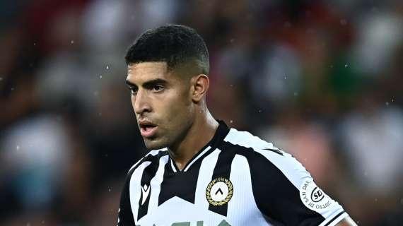 Udinese, Masina all'intervallo: “Contento per il gol, ma il Milan è una grande squadra”