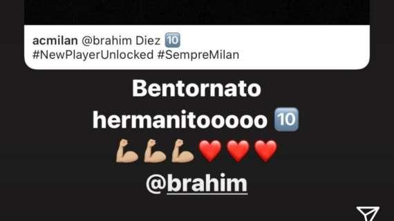 Milan, Calabria a Diaz: "Bentornato fratello" con l'emoticon della numero 10