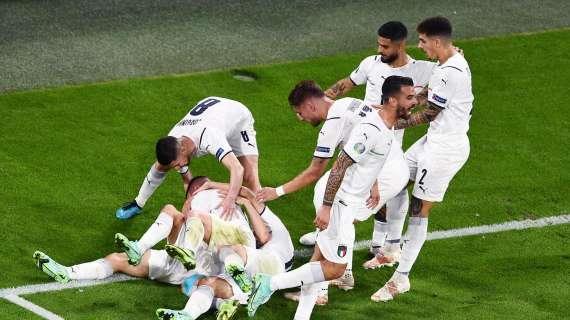 Euro 2020, Belgio-Italia 1-2 all'intervallo: Barella e Insigne decisivi