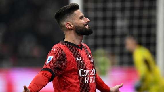 Giroud fissa gli obiettivi: "20 gol in A e arrivare in doppia cifra con gli assist. Ora è difficile pensare allo scudetto, ma..."