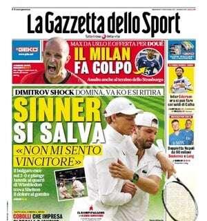 La Gazzetta in apertura: "Il Milan fa colpo. Max da urlo e offerta per Doué"
