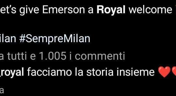 Emerson, quanta voglia di Milan: "Facciamo la storia insieme"