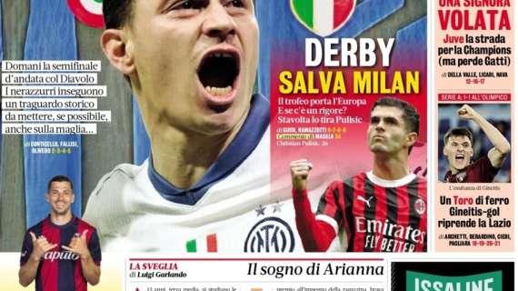 L'apertura della Gazzetta: "Derby salva Milan"
