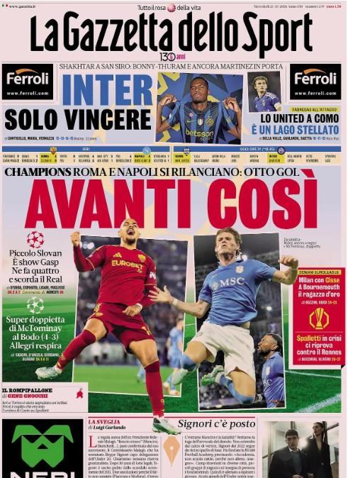 La Gazzetta in prima pagina: "Milan con Cisse. A Bournemouth il ragazzo d'oro"
