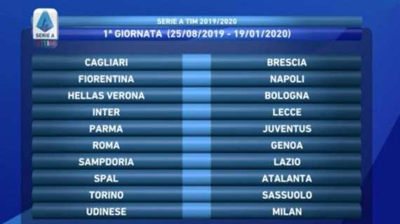 LIVE MN - Calendario 2019/20, il sorteggio. Debutto a Udine, derby alla quarta. Juve e Napoli tra 12a e 13a. Si chiude a Cagliari