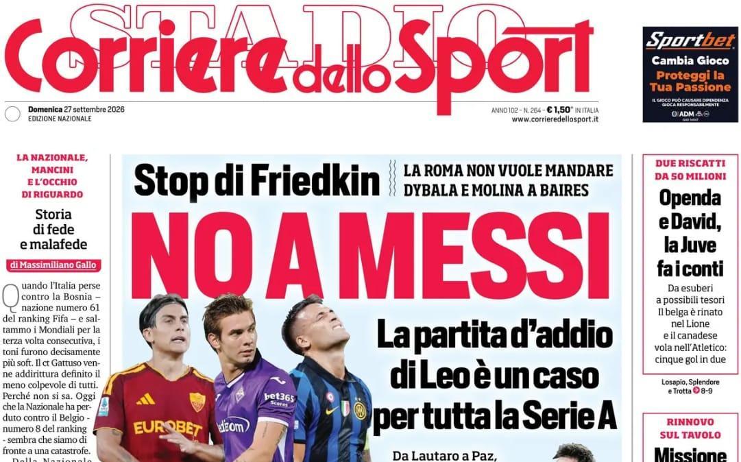 Il Corsport in prima pagina: "Missione Milan: blindare Pavlovic"