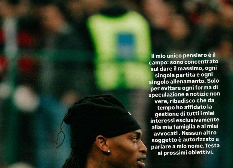 Leao fa chiarezza: "Solo per evitare ogni forma di speculazione e notizie non vere, ribadisco che da tempo ho affidato la gestione di tutti i miei interessi esclusivamente alla mia famiglia e ai miei avvocati"