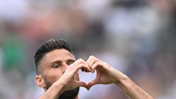 SAS-MIL (0-2): GOL! Ancora Giroud! Ancora assist Leao!