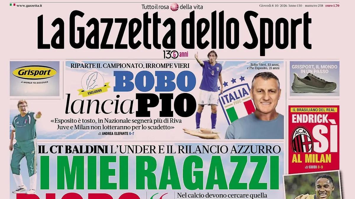 La Gazzetta in prima pagina: "Endrick, sì al Milan"