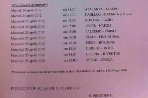 UFFICIALE: domenica si gioca Milan-Bologna. Col Genoa il 25 alle 18. Galliani: "A noi non cambiava nulla"