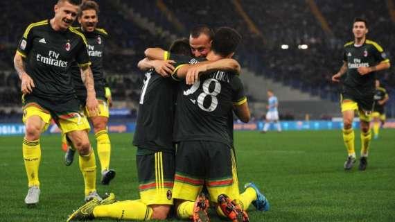 LIVE MN - Lazio-Milan (1-3): grande vittoria, i rossoneri espugnano l'Olimpico grazie a Bertolacci, Mexes e Bacca