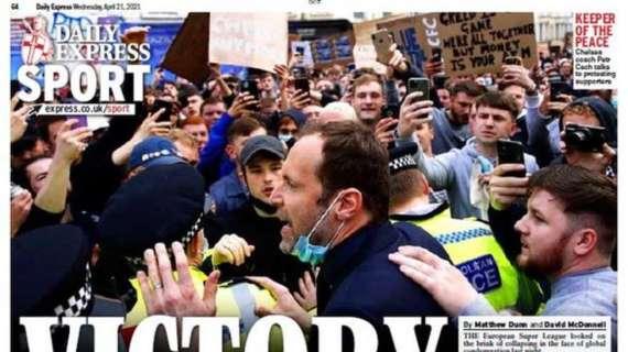 Daily Express in prima pagina sul crollo della Superlega: "Vittoria per la potenza dei tifosi"