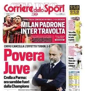 Il CorSport titola sul derby di Coppa Italia: "Milan padrone, Inter travolta"