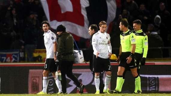 AC MILAN COMUNICATO UFFICIALE: Romagnoli, lesione al muscolo flessore della coscia destra