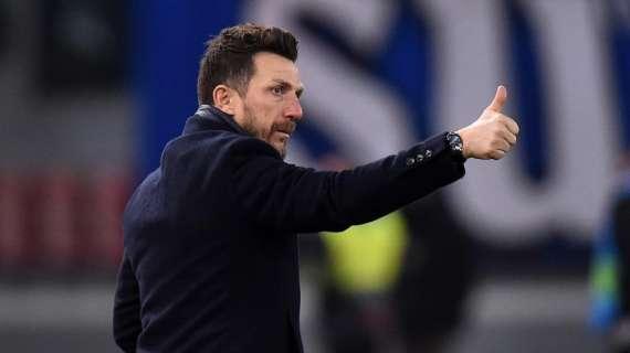 Roma, Di Francesco sulla corsa Champions: "Il Milan ha dato un segnale importante a Bergamo, noi dovevamo rimanere in scia"
