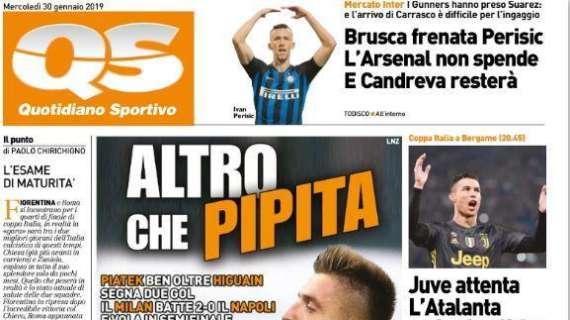 Piatek show, il QS-Sport titola: "Altro che Pipita"