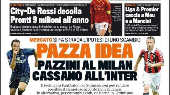 Gazzetta a bomba: "Pazzini al Milan, Cassano all'Inter"