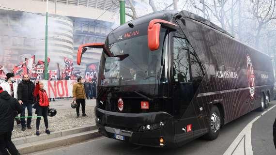 VIDEO MN - L’arrivo del pullman del Milan a Marassi