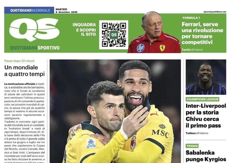 Toro ribaltato in casa grazie a Pulisic. QS: "Milan, cuore da capolista"