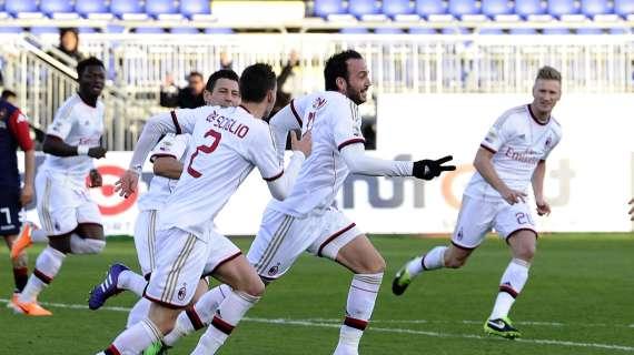 LIVE MN - Cagliari-Milan 1-2: cardiopalma Milan vince con Balo e Pazzini
