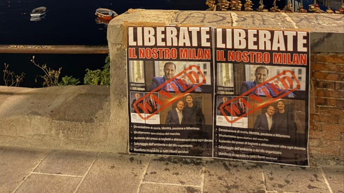MN - La contestazione "Liberate il Milan" è arrivata al sud: manifesti in giro per Napoli e Praia a Mare