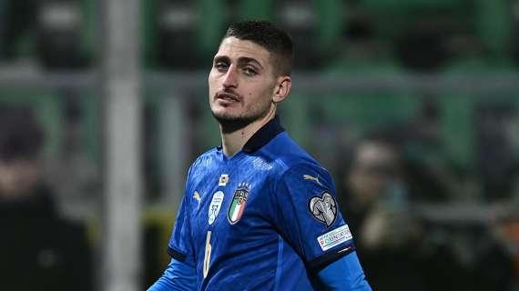 Italia, differenziato per Verratti e Caprari. Domani l'arrivo dei giocatori della Roma