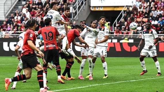 Nel silenzio di protesta di San Siro un Milan-Genoa pazzo: finisce 3-3. Verdetti rimandati per i rossoneri