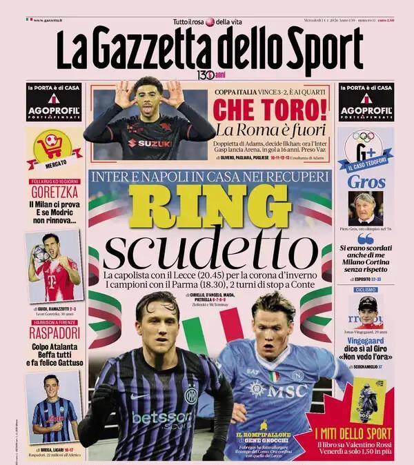 La Gazzetta in apertura su Goretzka: "Il Milan ci prova. E se Modric non rinnova..."