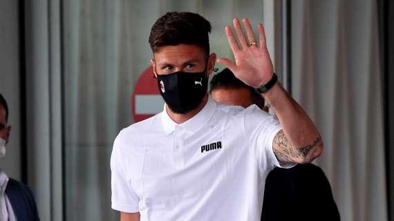 Milan, è la notte di Giroud: prima in rossonero per il francese, arrivato in gran forma a Milanello