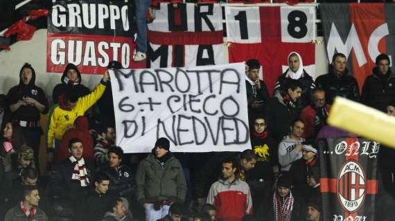 Sberleffo per Marotta dalla Curva milanista