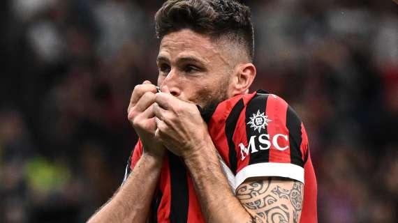 Oggi l'ultimo giorno in rossonero per Olivier Giroud: statistiche e palmares