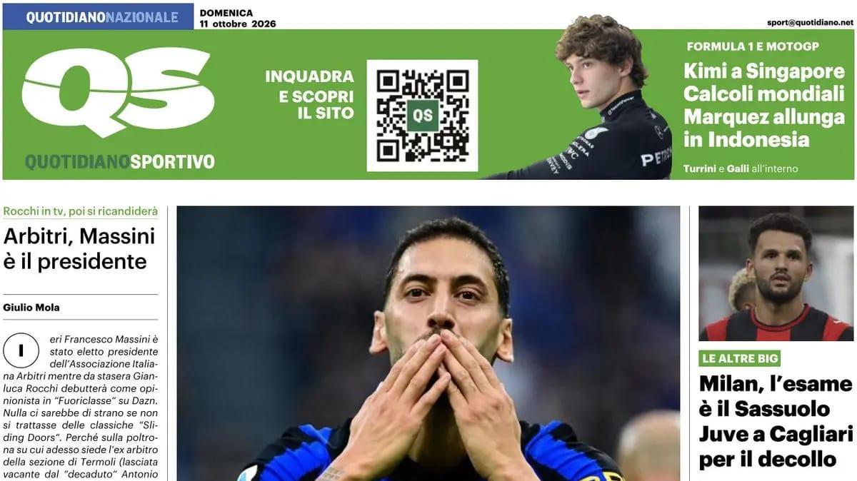 Il QS titola: "Milan, l'esame è il Sassuolo. Juve a Cagliari per il decollo"