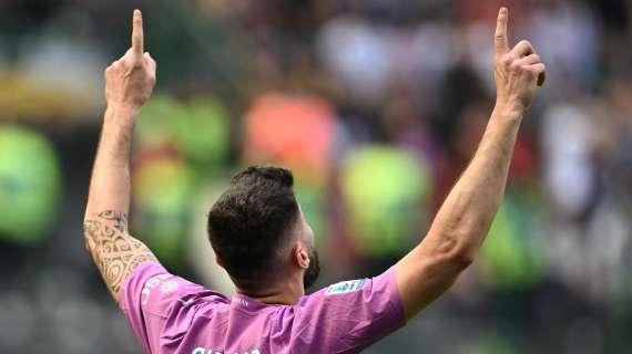 Giroud chiede: "Se posso dire qualcosa sull'ultima partita è che voglio andare via dal Milan con dei tifosi che cantano"