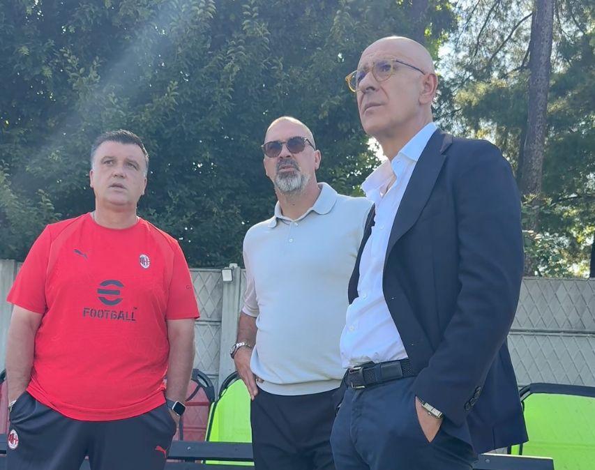 Milanello, allenamento di Milan Futuro e Primavera sotto gli occhi di Vergine e Kirovski
