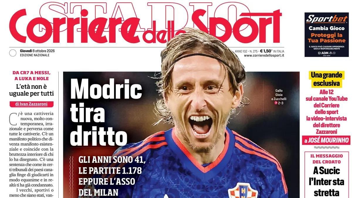 Il CorSport apre con le parole di Modric: "Io non mi fermo"