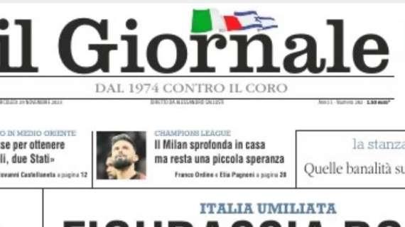 Il Giornale: "Il Milan sprofonda in casa, ma resta una piccola speranza"