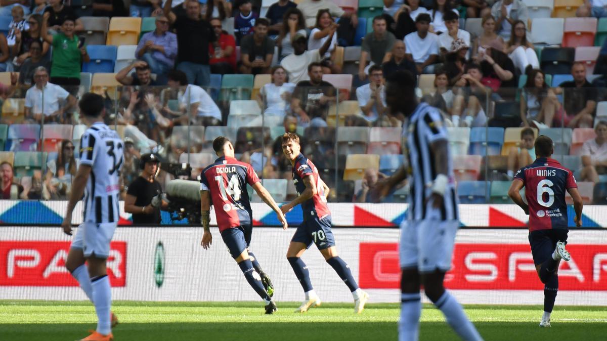 Serie A: il Cagliari passa a Udine grazie a Maldini, il Torino ferma il Bologna 1-1