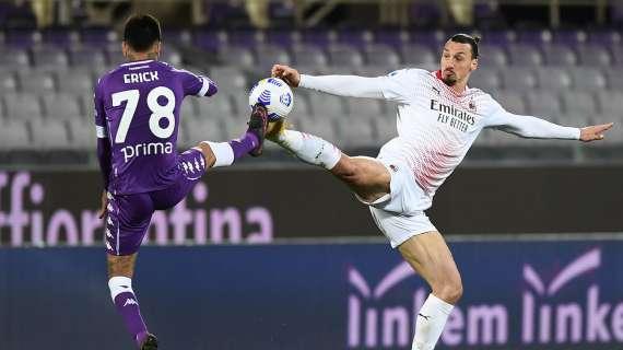 È un Milan da record in trasferta. Ibrahimovic trascina la squadra a Firenze